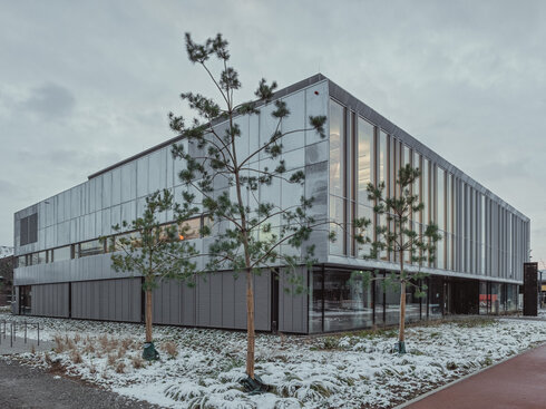 Außenansicht Bürogebäude ap88 Architekten von Marlene-Dietrich-Platz 1 in Heidelberg