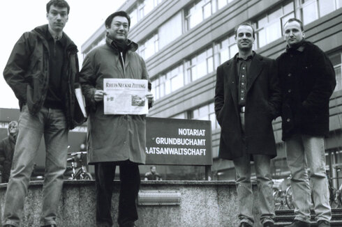 Notarbesuch zur Gründung von ap88 Architekten Partnerschaft am 1.1.1997 in Heidelberg