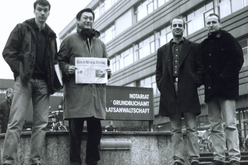 Notarbesuch zur Gründung von ap88 Architekten Partnerschaft am 1.1.1997 in Heidelberg