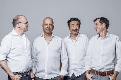 Die vier Gründungsmitglieder und heutigen Gesellschafter von ap88 Architekten